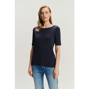Tricou uni cu decolteu rotund - Albastru ultramarin imagine