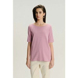 Tricou uni cu decolteu rotund - Roz deschis imagine
