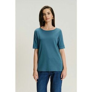 Tricou uni cu decolteu rotund - Verde persan imagine