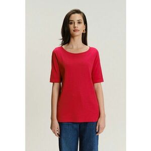 Tricou uni cu decolteu rotund - Rosu imagine