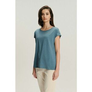 Tricou din bumbac cu decolteu rotund - Verde persan imagine