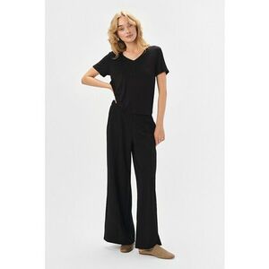 Tricou cu decolteu in V - Negru imagine