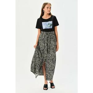 Fusta lunga dreapta cu model - Crem imagine