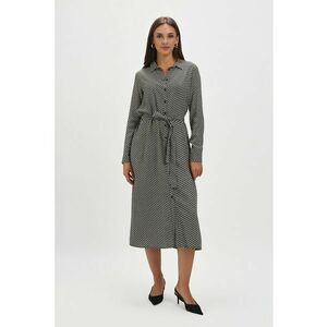Rochie-camasa cu maneci lungi - Negru/Alb murdar imagine