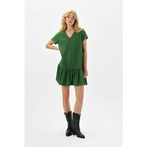 Rochie evazata cu maneci scurte - Verde aquamarin imagine