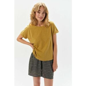 Tricou de bumbac cu decolteu rotund - Verde masliniu imagine