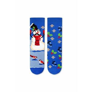 Sosete bumbac de craciun Snowman - Albastru imagine