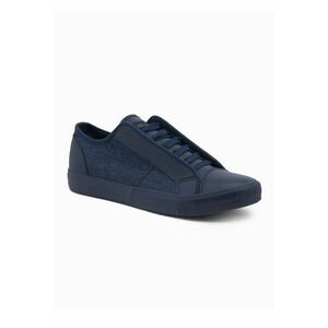 Pantofi sport cu garnituri de piele ecologica - Bleumarin imagine
