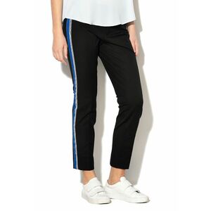 Pantaloni chino crop cu talie medie - Negru imagine