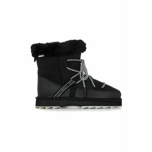 Ghete de piele intoarsa cu fermoar si sireturi Blurred - Negru imagine