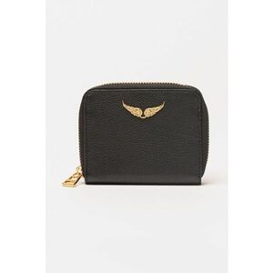 Portofel de piele cu fermoar Mini ZV - Auriu/Negru imagine