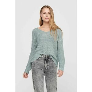 Pulover cu decolteu in V si maneci cazute New Megan - Albastru pastel imagine