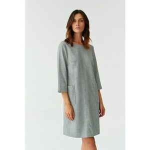 Rochie cu maneci 3/4 cu buzunare aplicate Skapi - Gri imagine