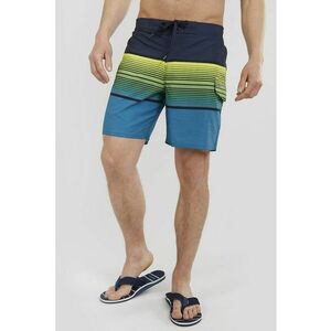Pantaloni scurti de baie cu model in dungi Salimu - Verde lime/Bleumarin imagine