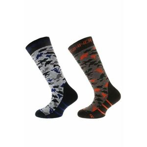 Sosete Ski Socks Kids - Pachet Dublu - Rosu/Gri imagine