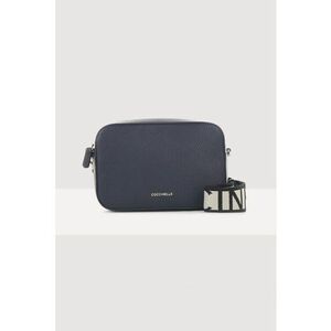 Geanta crossbody de piele cu bareta cu model logo Tebe - Bleumarin imagine