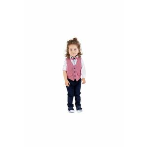 Costum elegant - baieti - cu Vesta - 4 Piese - MY-5106 - Rosu imagine