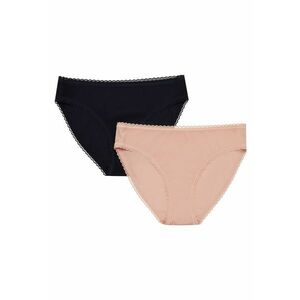 Set 2 perechi de chiloti pentru dama Bumbac/Dantela - Negru/Bej imagine
