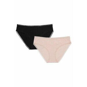 Set 2 perechi chiloti Pixi - Bumbac - Negru/Bej imagine