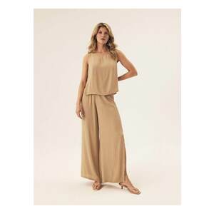 Pantaloni dama Mare bej deschis - Bej deschis melange imagine