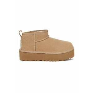 Ghete de piele intoarsa fara inchidere Classic Ultra - Maro deschis imagine