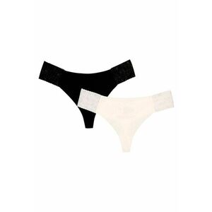 Chiloti stringi Piri set de 2 negru - crem - Multicolor imagine