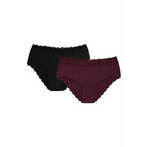 Chiloti tip figi Fronza set de 2 perechi Negru - violet pruna - Multicolor imagine