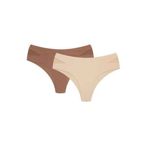 Chiloti dama set de 2 perechi Finau bej - alb - Multicolor imagine