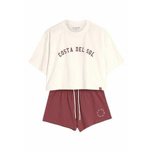Pijama dama Nimes crem - roz zmeuriu - Text imagine