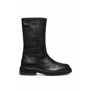 Cizme mid-calf de piele - Negru imagine