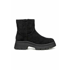 Botine de piele intoarsa cu fermoar - Negru imagine