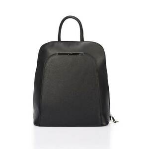Rucsac din piele cu buzunar exterior - Negru imagine