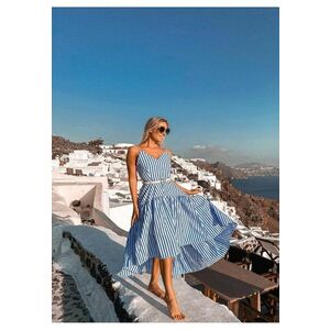 Rochie in dungi Oia - Albastru imagine