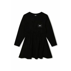Rochie din amestec de bumbac cu terminatie evazata - Negru imagine