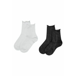 Sosete dama set 2 perechi - alb si negru - lungi - bumbac imagine