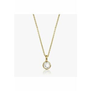 Colier din argint Birthstone Golden April - Topaz Alb imagine