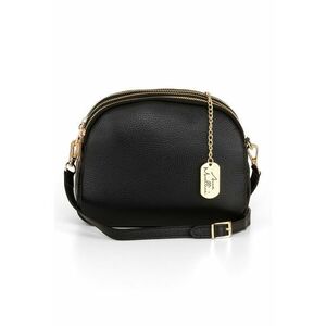 Geanta crossbody din piele cu bareta detasabila - Negru imagine