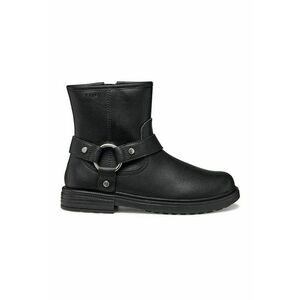 Ghete biker de piele ecologica - Negru/Argintiu imagine