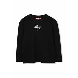 Bluza cu decolteu la baza gatului si imprimeu logo - Negru imagine