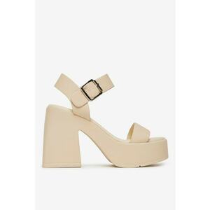 Sandale sintetic - Bej imagine