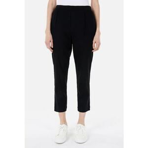 Pantaloni crop cu talie inalta - Negru imagine
