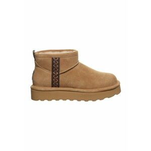 Ghete slip-on flatform din piele intoarsa - Maro inchis/Maro nisip imagine