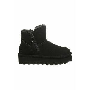 Ghete flatform de piele intoarsa cu fermoar - Negru imagine
