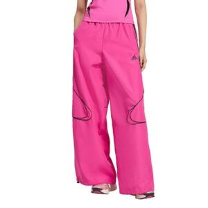 Pantaloni de trening cu croiala ampla si snururi de ajustare - Fucsia imagine