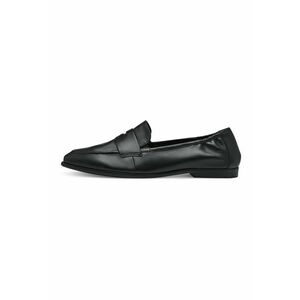 Pantofi loafer de piele varf rotund - Negru imagine