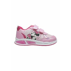 Pantofi sport cu garnituri de piele sintetica si Minnie Mouse - Alb/Roz deschis imagine