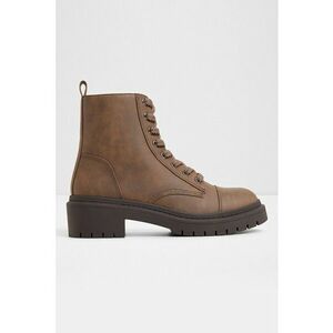 Bocanci din piele ecologica cu aplicatie cap-toe Goer - Maro imagine