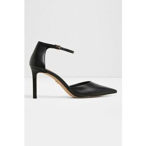 Pantofi din piele cu toc si varf ascutit Merlo - Negru imagine