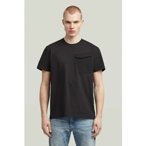Tricou regular fit cu buzunar pe piept - Negru stins imagine