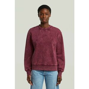 Bluza de trening din bumbac organic cu aspect prespalat - Rosu imagine
